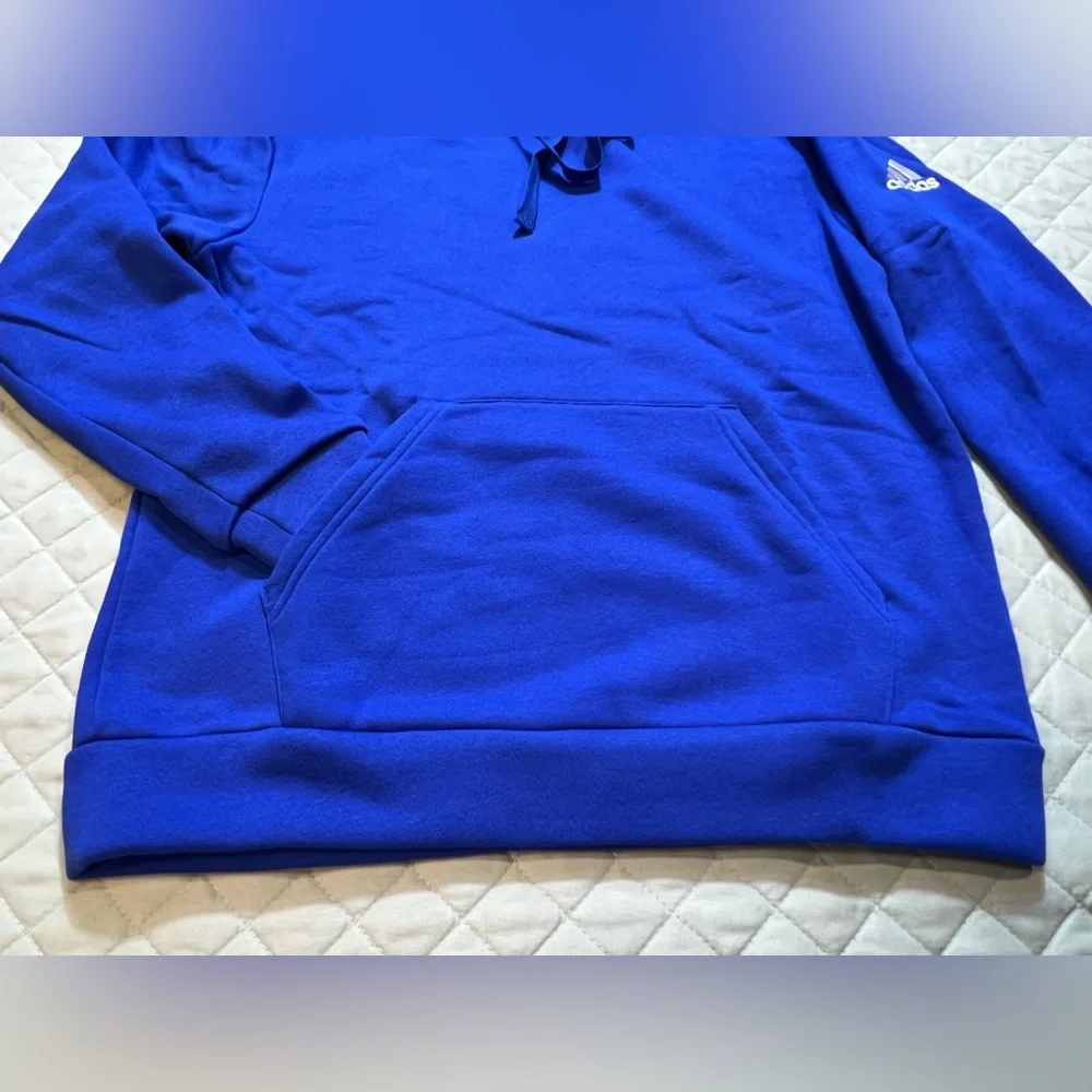 Adidas Fleece Hoodie Royal Blue embroidered Logo‎ Pullover Women’s Size Small